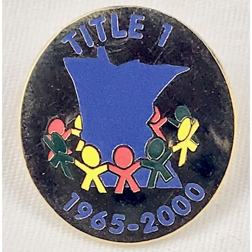 Minnesota Title 1 1965 2000 Gold Tone Enamel Education School Pin